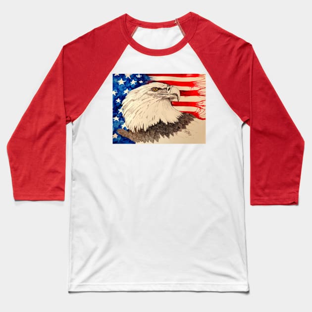 BE AMERICAN Baseball T-Shirt by WildThingsTreasures34